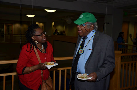 Gwendolyn Zoharah Simmons, UF Professor and friend of SPOHP, and panelist John Due. Photo by Cornelius Clayton.